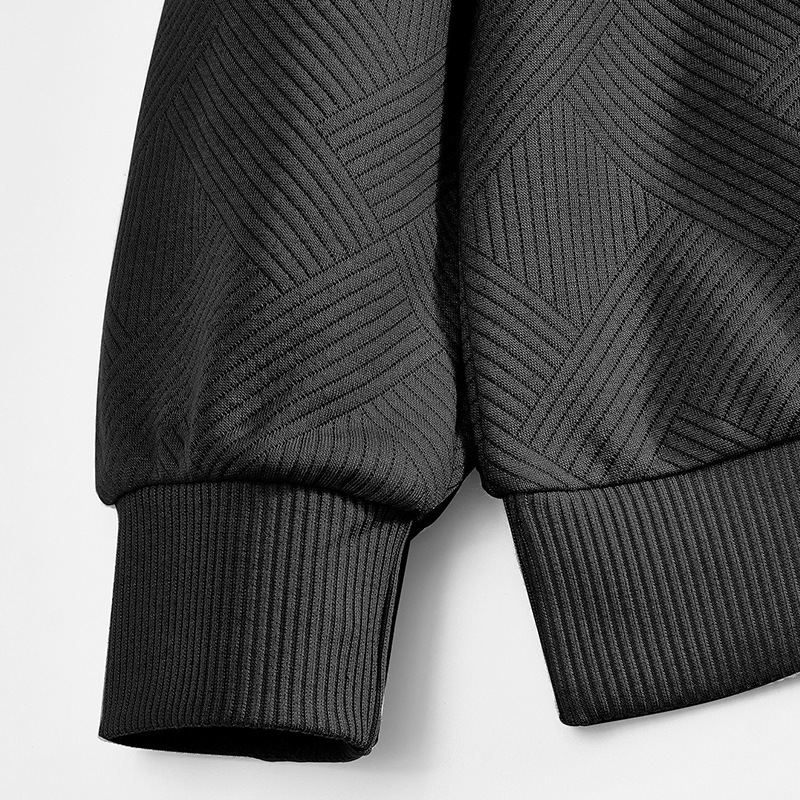 Men's Half-zip Jacquard Polo Sweatshirt With Turn-down Collar_voghion.com