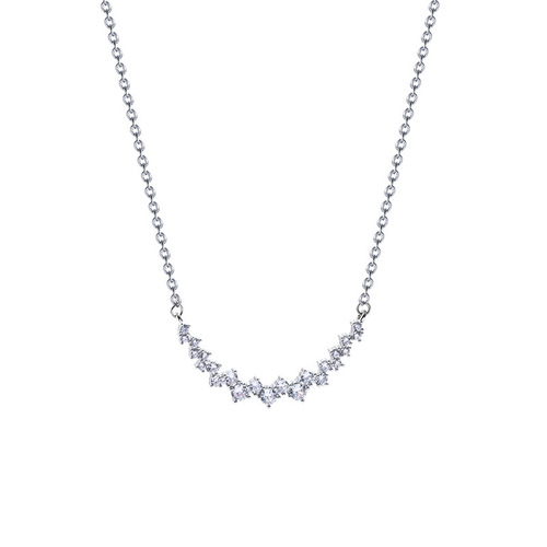 Light luxury niche versatile temperament pearl necklace super fairy sweet little fresh love zircon titanium steel clavicle chain necklace