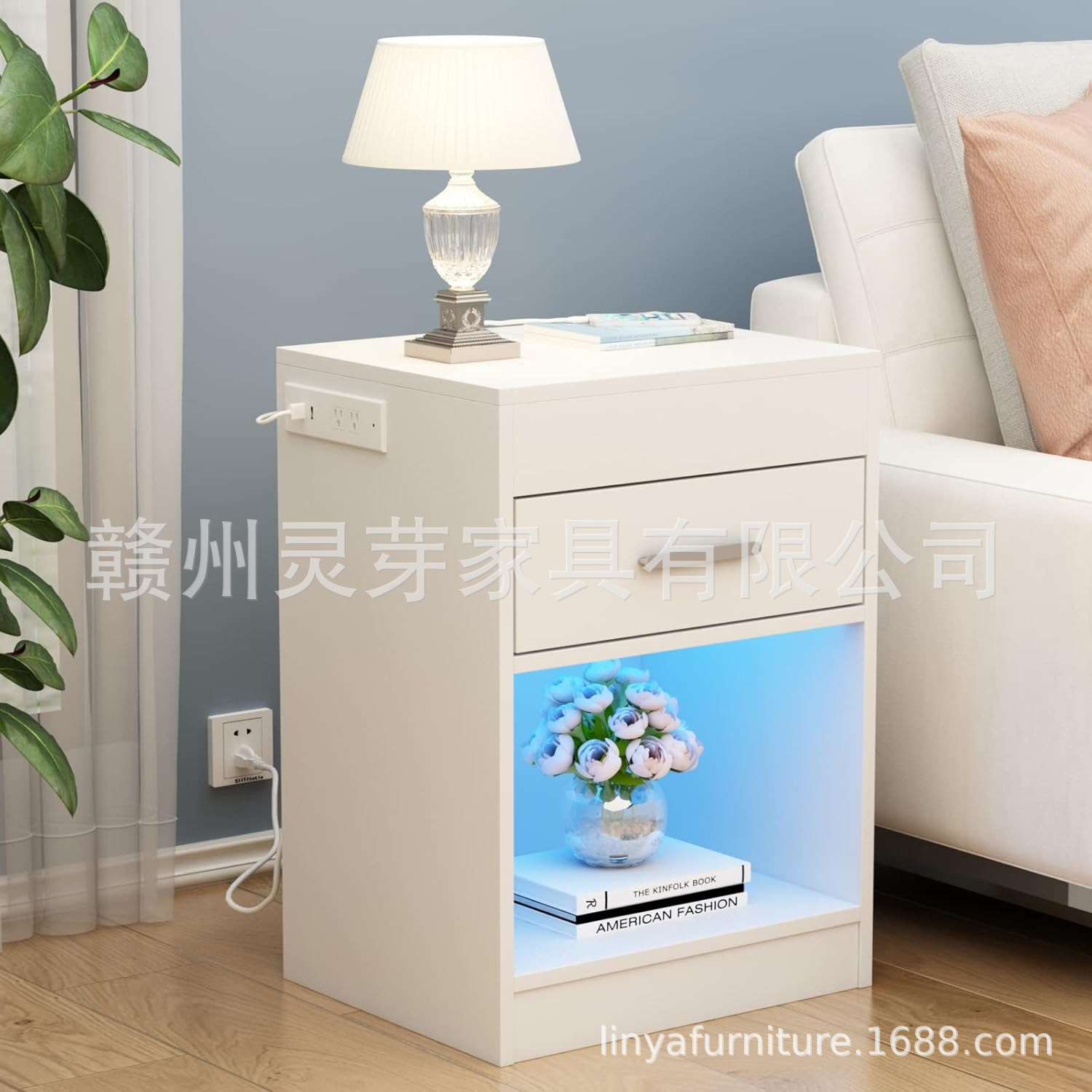 Amazon venta caliente de muebles de tablero con diodos luminosos recargables mesas de cama fábrica de comercio exterior al por mayor