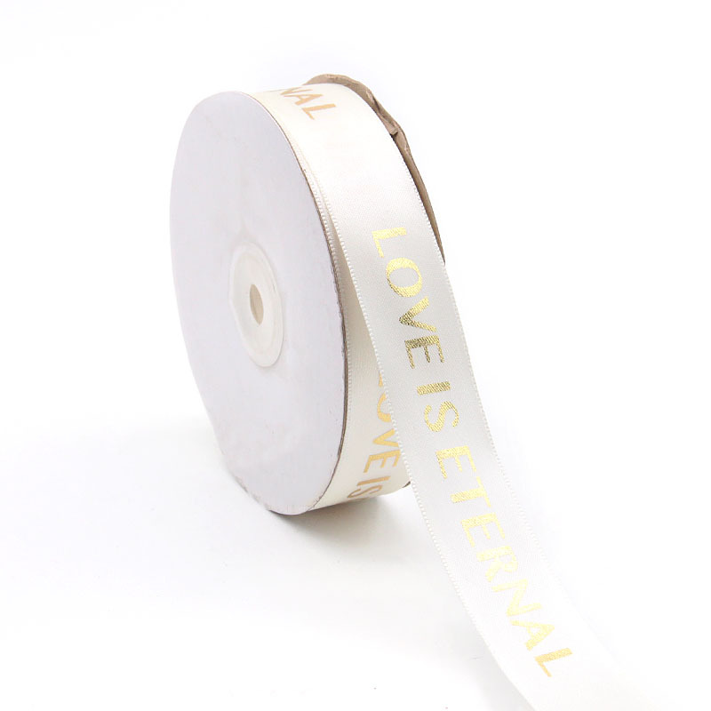 2,5 cm regalo de cumpleaños decoración de impresión AMOR cinta de flores pastel de regalo de embalaje Cinta de Oro Tianyi belleza