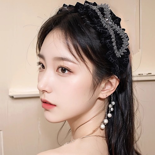 Velvet Crystal Butterfly Bow Hair Clip for Women - 2024 New Autumn/Winter High-End Headband Headwear Hair Tying High Crown Hair Pin