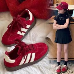 儿童板鞋新款2025春秋女童德训鞋男童软底红色运动鞋中大童休闲鞋