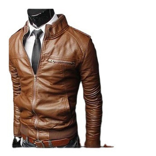 Cross-border supply AliExpress autumn and winter Korean men's motorcycle leather jacket men's leather jacket men's leather