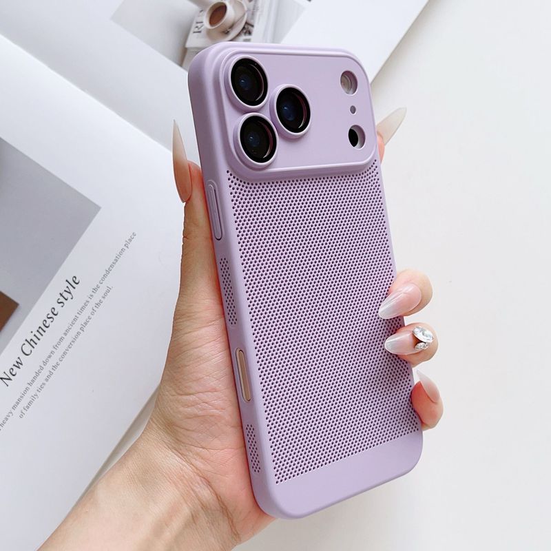 蜂窝散热适用苹果17Promax肤感简约手机壳iPhone16镜头膜全包防摔|undefined