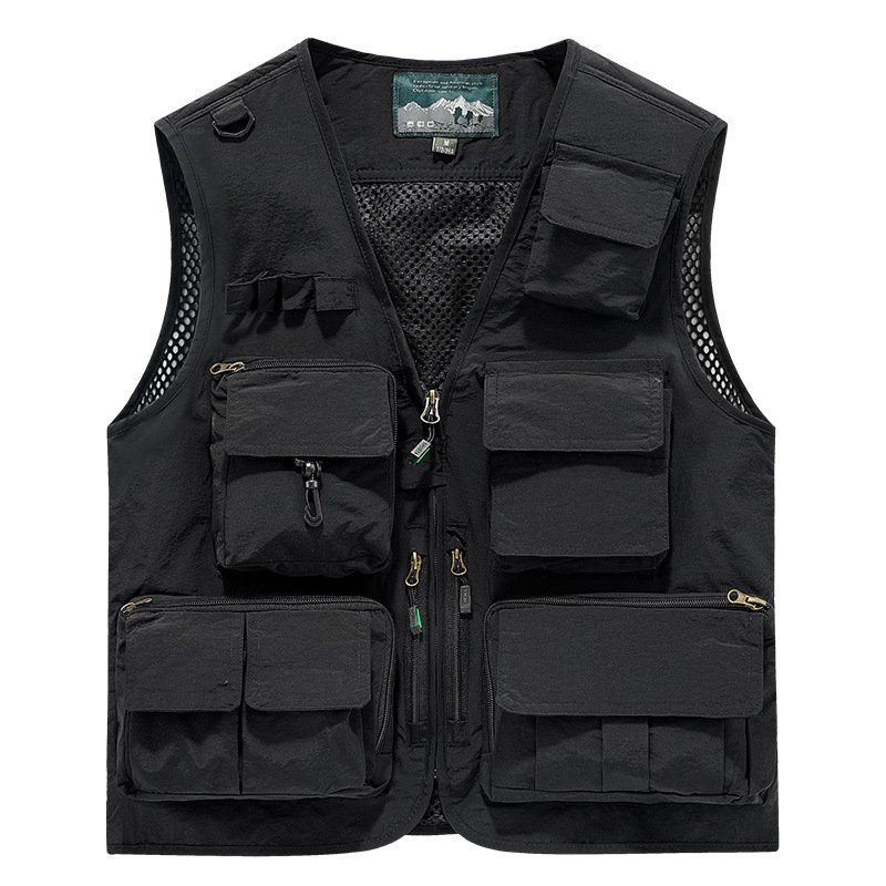 Chaleco de Pesca y Fotografía con Múltiples Bolsillos para Hombre de Poliéster, para Pesca y Fotografía