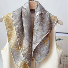 桑蚕丝真丝羊毛【福宝双面异色65丝毛方巾】女高级秋冬季丝巾围巾