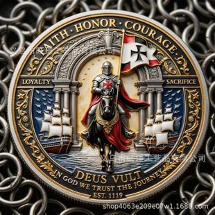 �羳�¿� Deus Vult Crusader Commemorative Coin ʮ��܊�o���