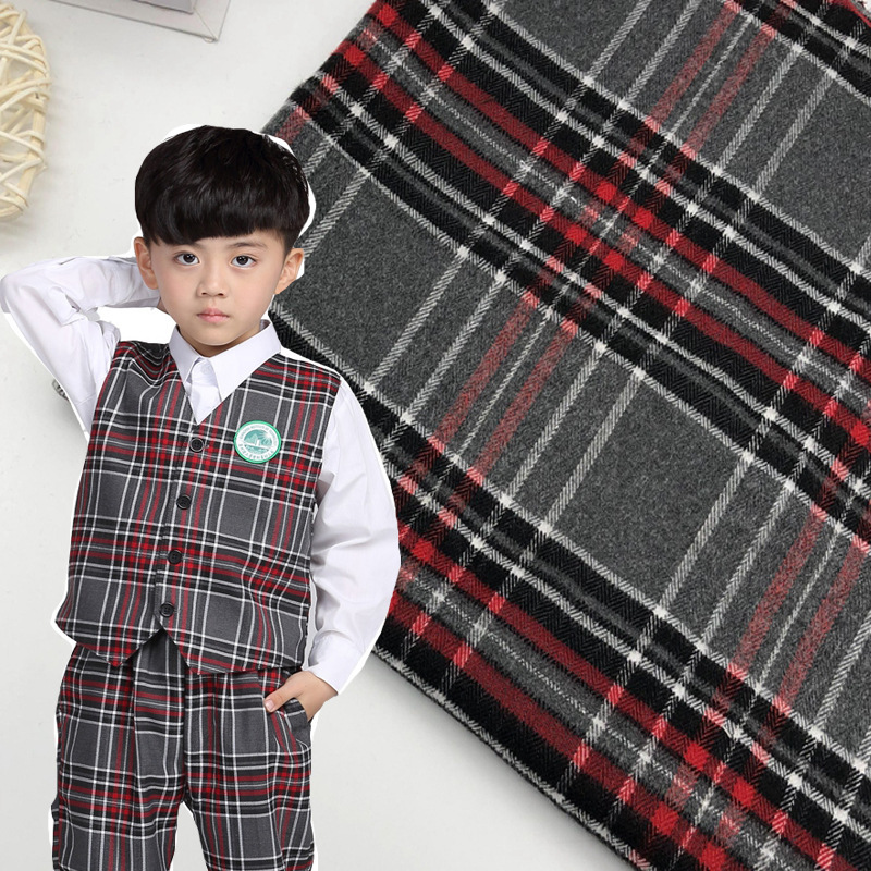 300D格子布 校服园服领结领花半身裙格子面料 西装外套裤子格子布