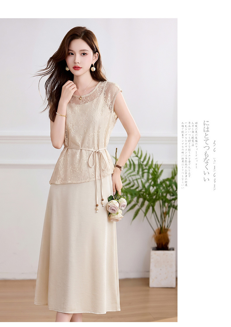 Đầm maxi nữ hai dây thắt eo thanh lịch mùa hè JX2619 — màu xám, màu mơ chi tiết 24