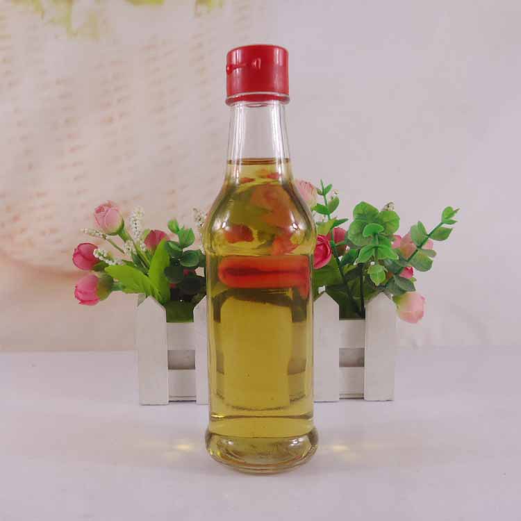 供应透明食品级玻璃瓶200ml圆形芝麻油瓶辣椒油瓶调味香油瓶现货