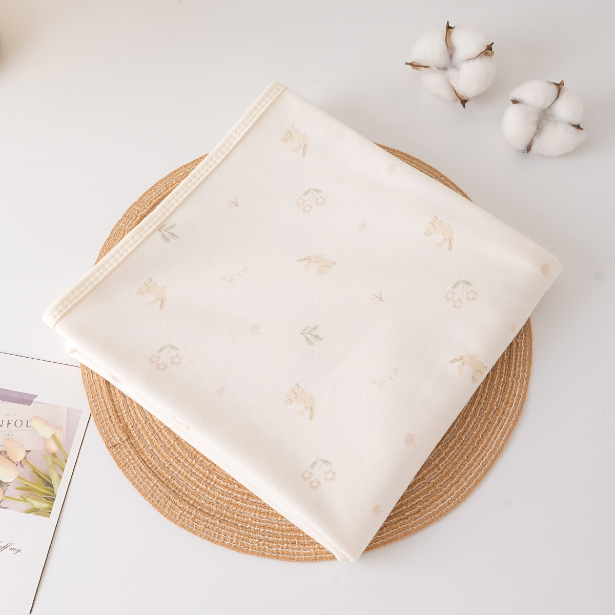 Beige bunny [5a antibacterial combed cotton bag]