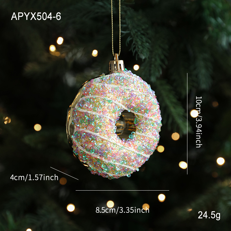 新しいゴールデン粘着粉末光沢のあるプラスチックインペンダントカラーパウダー漫画ペンダントクリスマスツリーウィンドウ装飾|undefined
