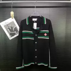 European and American Cross-border Ca Cardigan Knitted Long Sleeve Pearl Button Chest Embroidery High Version Coat Sweater