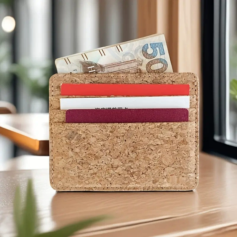Многофункциональный мини-кошелек для карт из искусственной кожи PU с текстурой дерева, портативный, для наличных, банковских карт и косметики