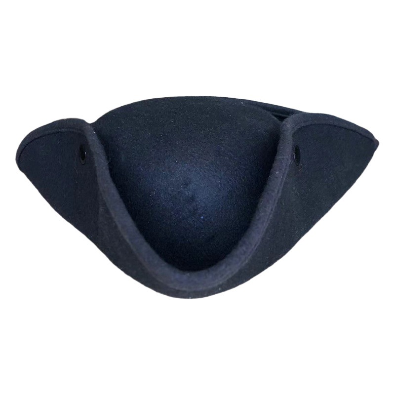 Stage performance Pirates Of The Caribbean decoration Halloween imitation leather pirate hat triangle hat Jack captain hat wholesale