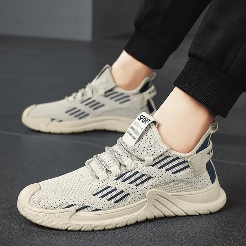 Men's Sports Shoes Summer Breathable Flyknit Mesh Shoes Student Running Casual Trendy Versatile 2024 New Fashion Shoes