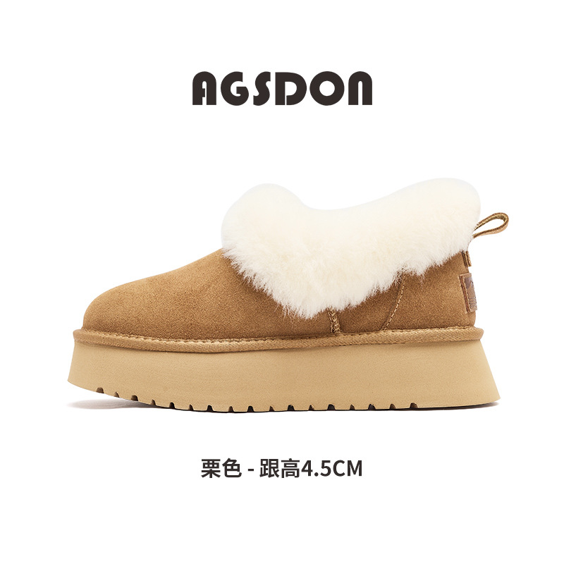 Botas de nieve para mujeres 2025 nuevos zapatos de algodón de nieve de invierno grueso con botas cortas de suela gruesa.