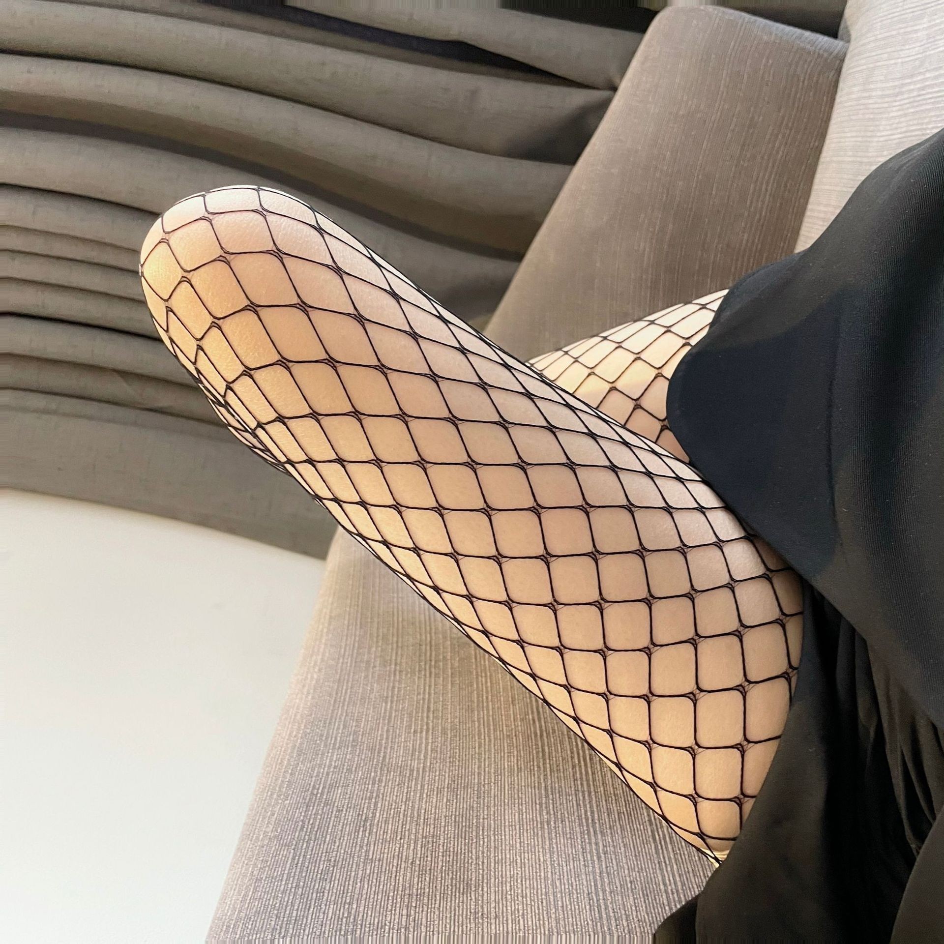 性感情趣渔网袜丝袜女性感黑丝女薄款紧身丝袜 夏季网眼袜子女