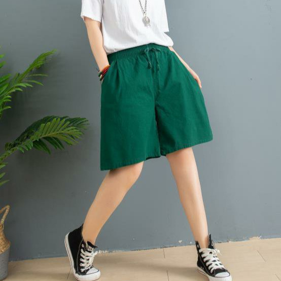 Women's Summer Thin Cotton-Linen Shorts, High-Waisted, Loose-Fitting, Casual, Plus-Size, Ramie, Five-Point Linen Wide-Leg Shorts for Outerwear Women's Summer Thin Cotton-Linen Shorts, High-Waisted, Loose-Fitting, Casual, Plus-Size, Ramie, Five-Point Linen Wide-Leg Shorts for Outerwear