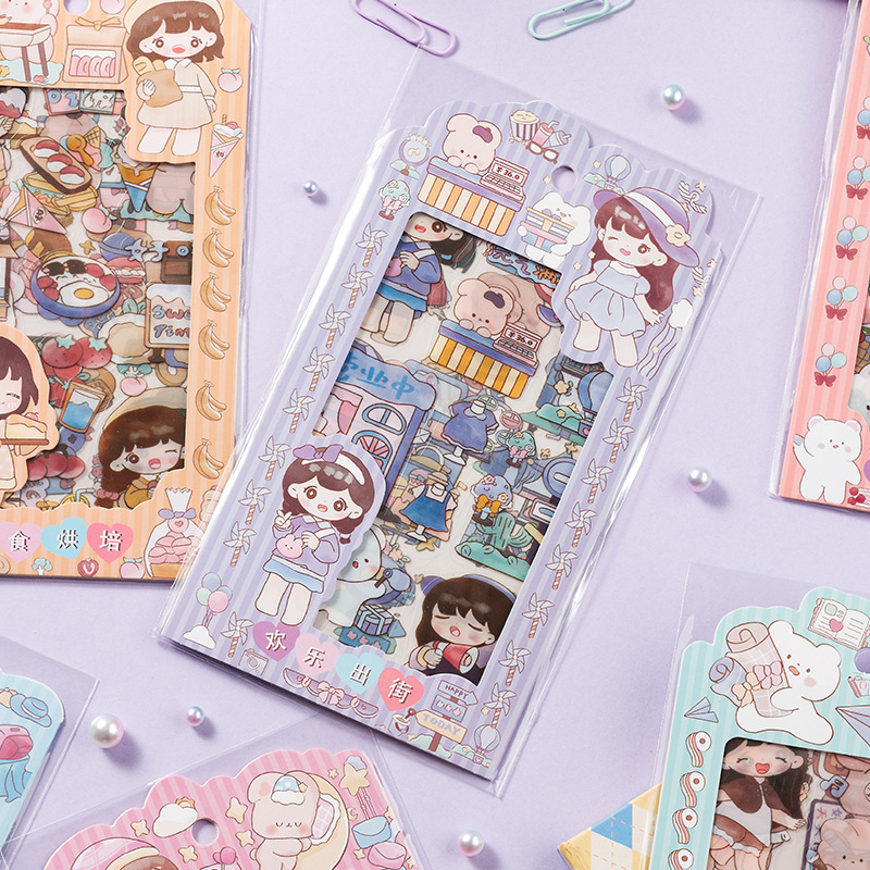 Linda chica Bella diario de PVC impermeable pegatinas DIY diario decoración tema de la serie de dibujos animados pegatinas de anime