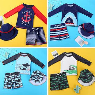 Split children's swimsuit long sleeve short sleeve cartoon cute small, medium and large children's student swimsuit quick-drying sunscreen wholesale custom