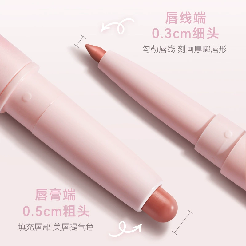 Three dimensional double-sided sculpting lip pencil, contouring, plump lips effect