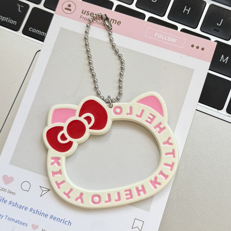 日本と韓国のかわいい漫画 kt 猫立体中空猫ヘッドキーホルダー甘いバッグペンダント多用途親友ギフトアクセサリー|undefined