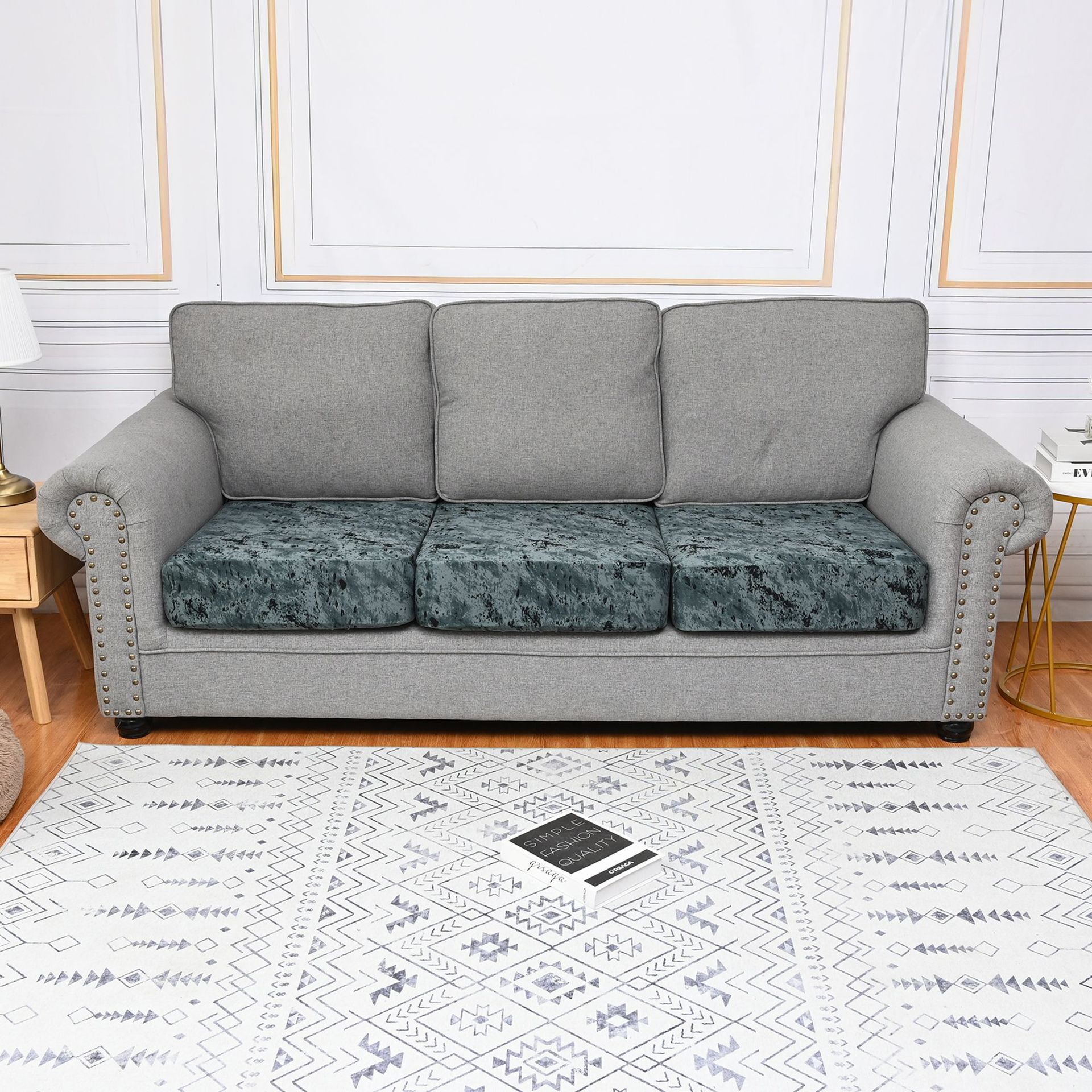 Transfronterizos elásticos un solo molino de leche impresa serigrafía sofá cojín cubierta de sofá cuatro estaciones general todo incluido cubierta de sofá fábrica al por mayor