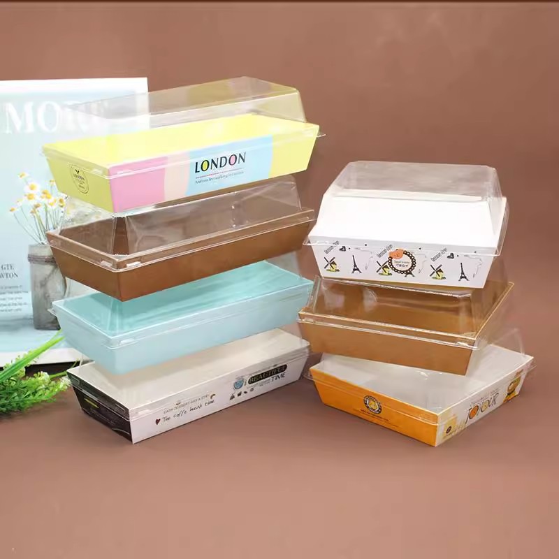 三明治盒子雪媚娘肉松小贝透明纸塑盒西点蛋糕面包烘焙包装盒批发