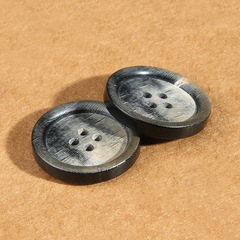 激光真牛角四眼紐扣高端西裝外套毛衣扣子圓形百搭西服大衣鈕扣