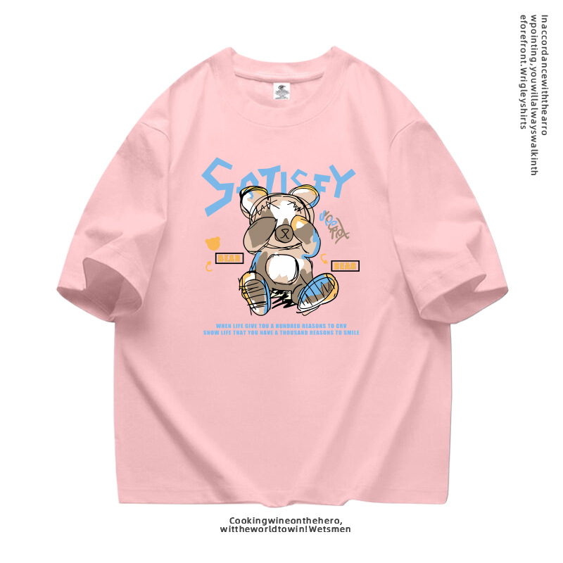 Couple style cartoon printed short sleeved men's T-shirt, summer new style, loose and trendy casual clothes for_voghion.com