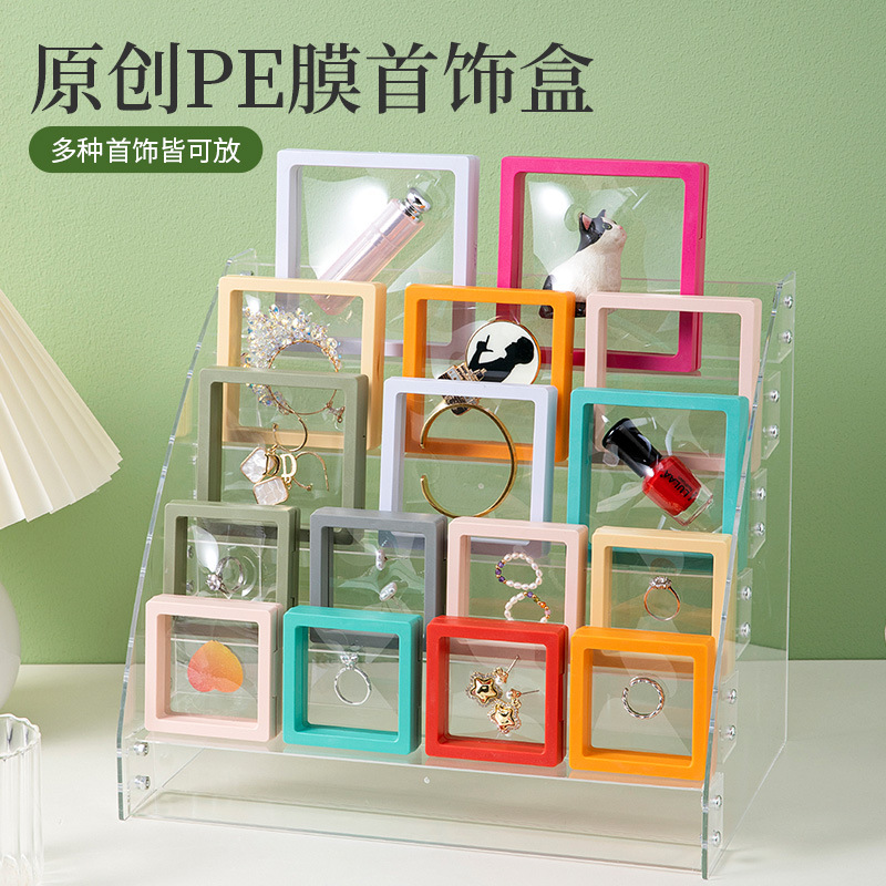 Jewelry Suspended wholesale pe Film Bracelet Earrings Ring Oxidation jewelry transparent Exhibition storage box