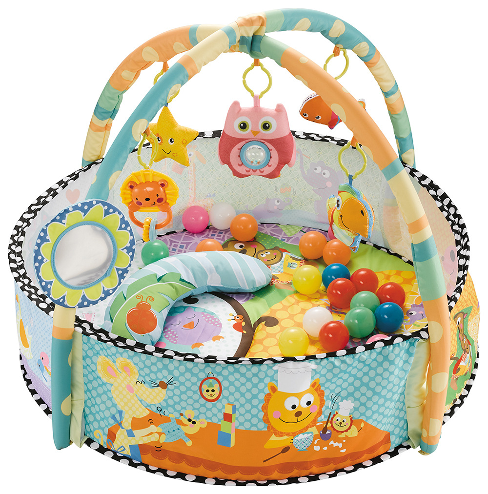 Gimnasio de Actividades y Tapete de Gateo de 0 a 3 Años, Plástico, Plegable, Lavable a Máquina, para Bebés