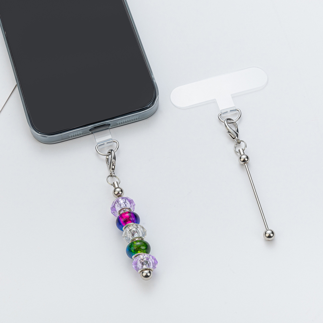 DIY beaded clip de teléfono móvil universal parche de fijación de color transparente anti-perdida junta fuerte clip