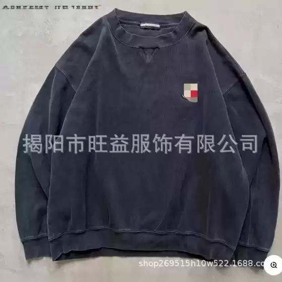Cross-border 2024 Autumn and Winter European and American Fashion Brand Printed Crewneck Sweatshirt Men's High Street Casual Loose Fashionable Crewneck Sweatshirt