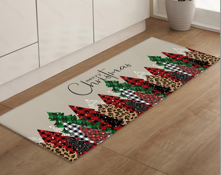 Cross-Border Temu Hot-Selling American Crystal Velvet Floor Mats, Kitchen Water-Absorbing and Oil-Absorbing Easy-Care Floor Mats, Two-Piece Set Can Be Shipped on Behalf of Others