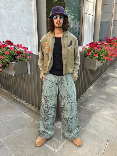 Jiezhan Men's Clothing | Ice Crackle Wash Parachute Pants 25 Autumn/Winter New Retro Loose Straight Trouser Workwear Casual Pants for Men