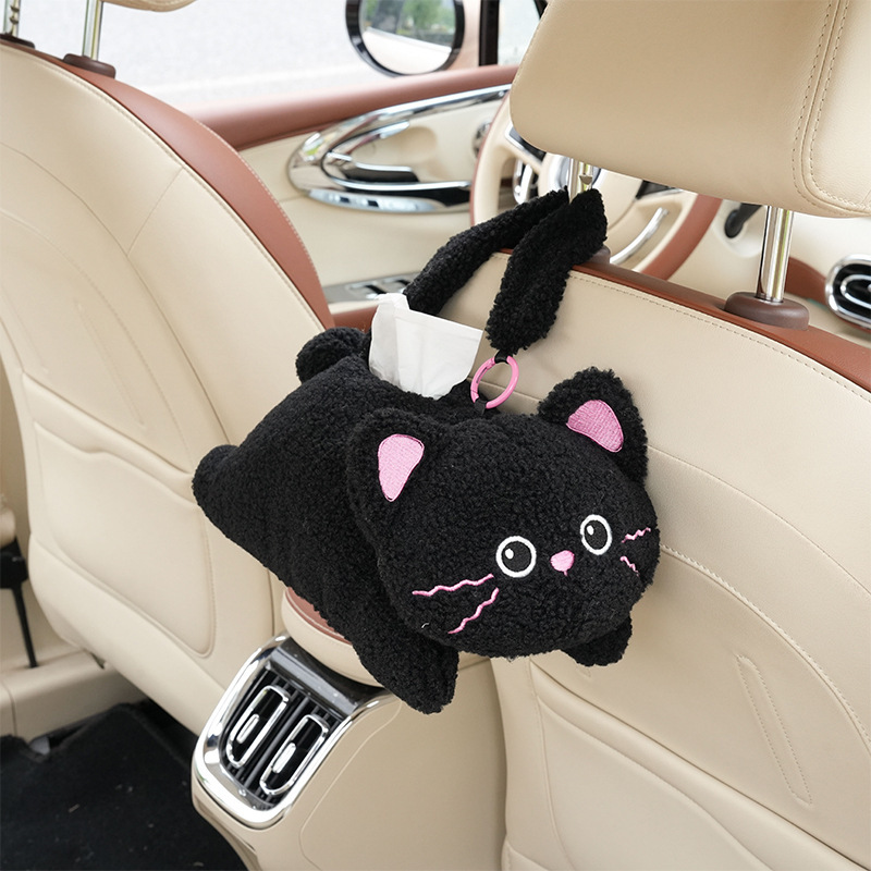 かわいい子犬の車載ティッシュボックス、吊り下げ式クリエイティブな車用ティッシュボックス、ティッシュバッグ、漫画風車内装飾品|undefined