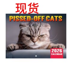 越境新製品 2026 PISSED-DFF CATS アングリーキャットカレンダー ウォールライディング ネイルカレンダー 在庫あり