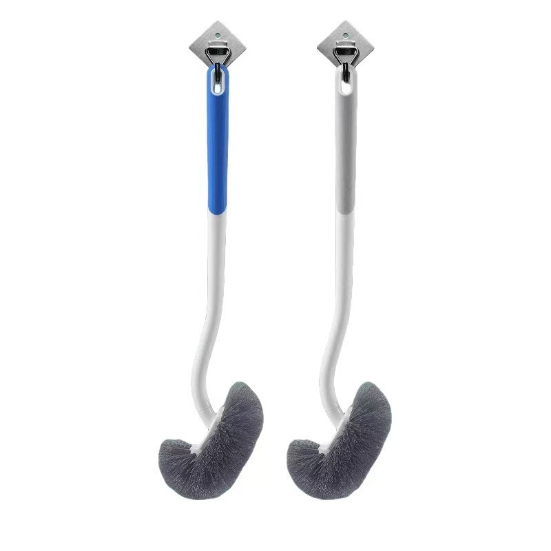 Toilet Brush for Home Use, No Dead Angle Toilet Cleaning Brush, Soft Bristles, Soft Rubber, Long Handle, Bathroom Wall-Mounted Cleaning Brush Tool