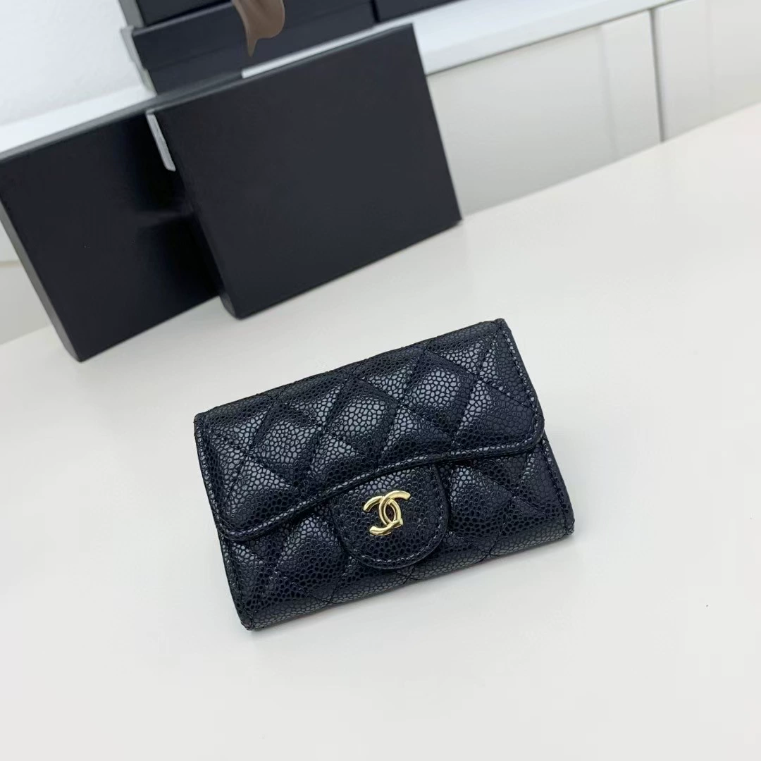 Картхолдер (в стиле Chanel) натуральная кожа, классический маленький клатч, 11,5×7 см
