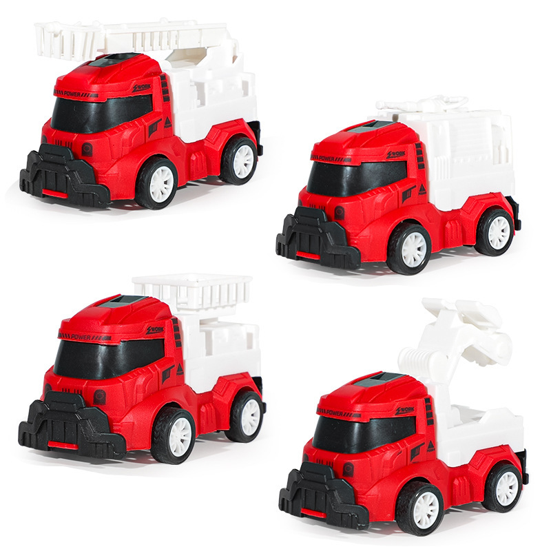 Modelo de simulación de automóviles infantiles, coche de ingeniería, coche de ingeniería de saneamiento, coche de juguetes militares contra incendios, puesto mayorista