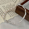 Small design metal universal fashionable bracelet from pearl, french style, trend of season, simple and elegant design