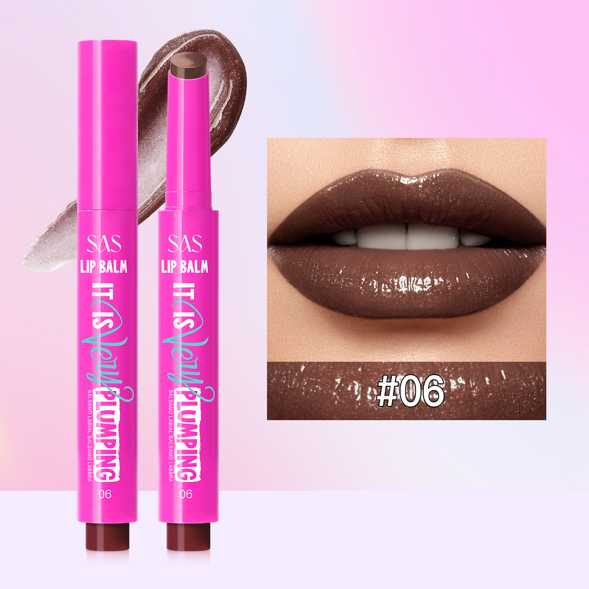 USHAS transfronterizo venta caliente doble cabeza desnudo mate mate cepillo labial impermeable mate largo tiempo no tachar lápiz labial al por mayor