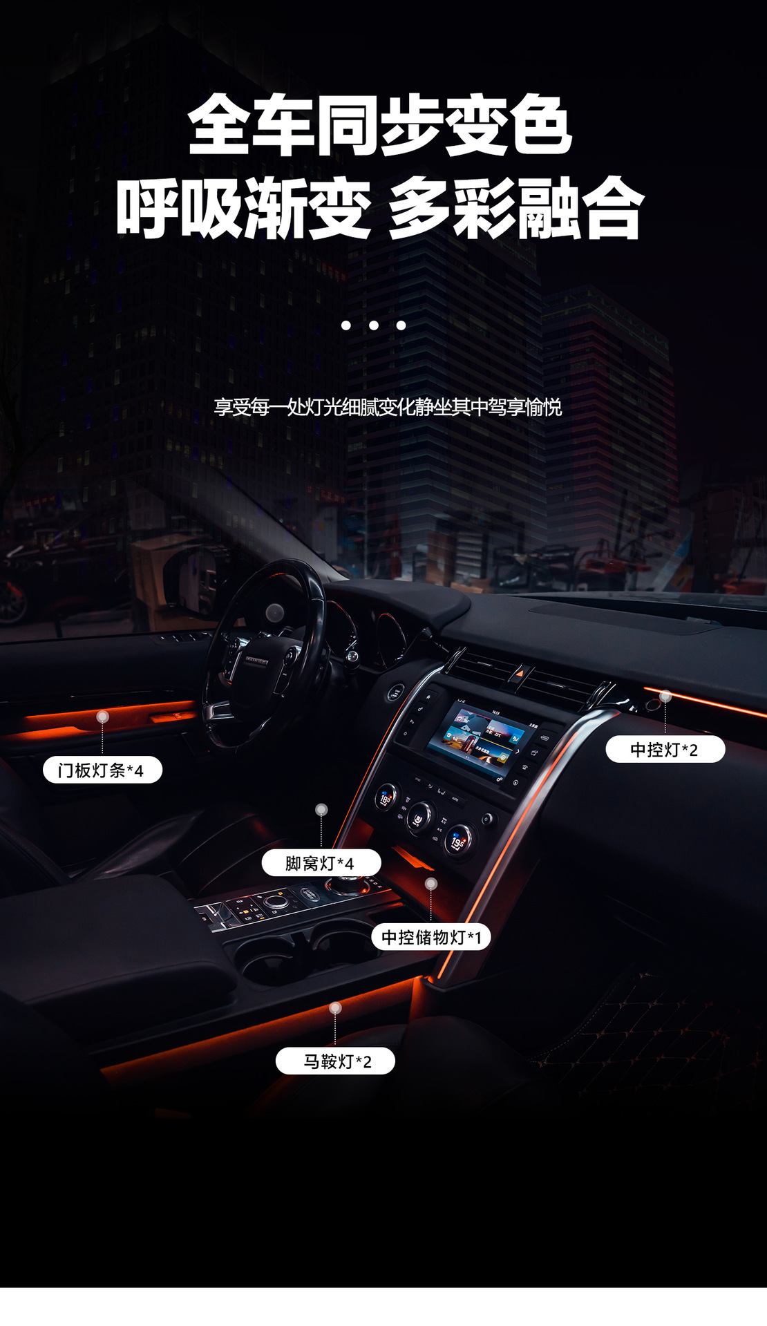 Car ambient lighting is suitable for Land Rover Discovery 5-2017-2025