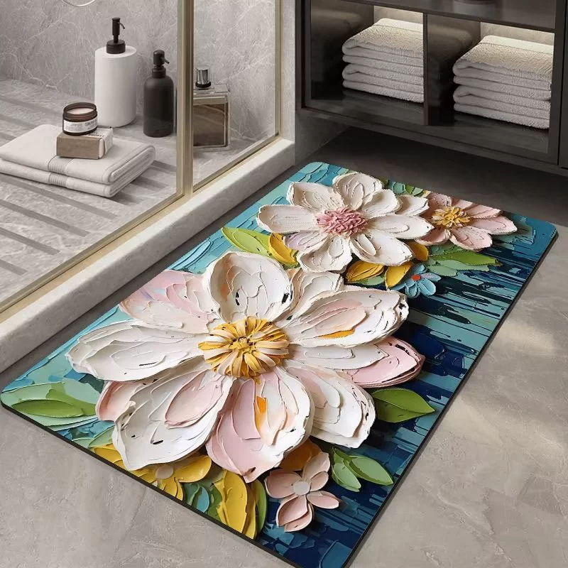 Новый Впитывающий Коврик для ванной комнаты в кремовом стиле мягкий диатомовый грязевой коврик бытовой кухонный дверной коврик для ванной комнаты Нескользящий Впитывающий Коврик