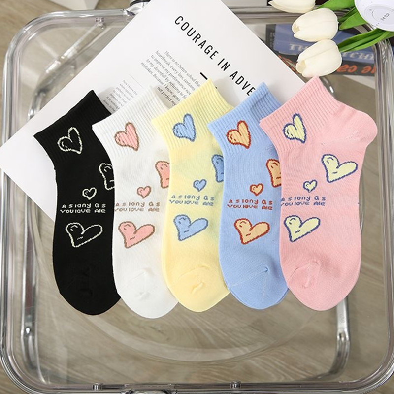 Socks Women's Short Socks Spring and Autumn Mid-barrel Students All-match Love Japanese Cute Girls Summer Thin Low-top Short Socks Women's Short Socks Spring and Autumn Mid-barrel Students All-match Love Japanese Cute Girls Summer Thin Low-top Short