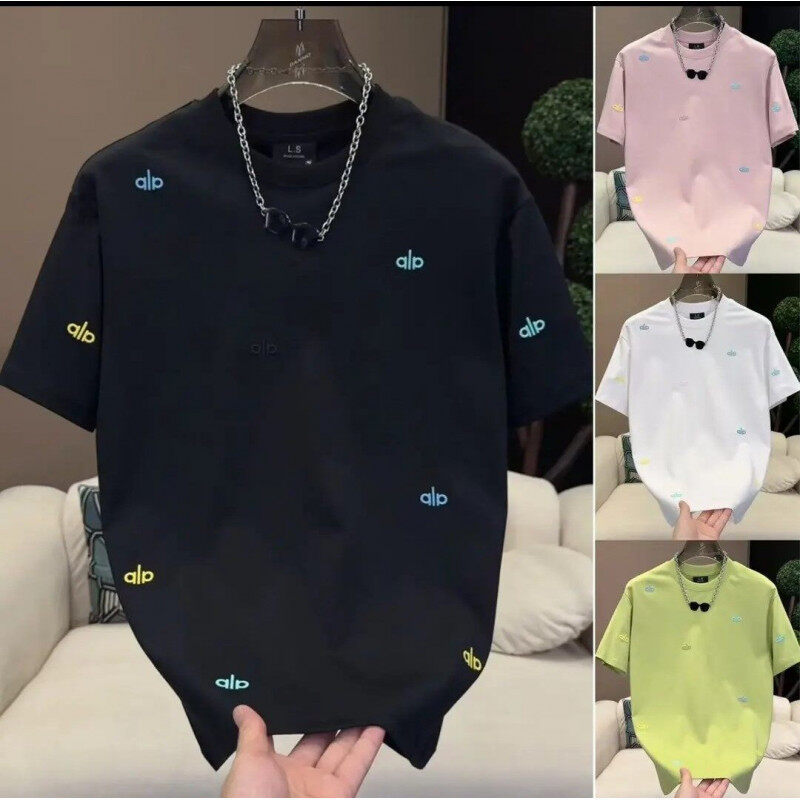2025 New Summer Men's Short-Sleeved T-Shirt Accessible Luxury High-End Letter Embroider Round Neck Casual Half-Sleeved Trendy t 2025 New Summer Men's Short-Sleeved T-Shirt Accessible Luxury High-End Letter Embroider Round Neck Casual Half-Sleeved Trendy t
