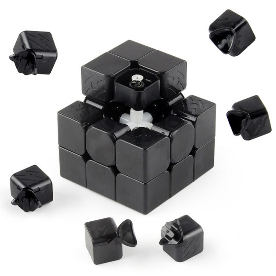Printing regular three-order pure black and white Rubik's cube smooth rotating positive Order Rubik's cube toy printing logo sample Rubik's cube