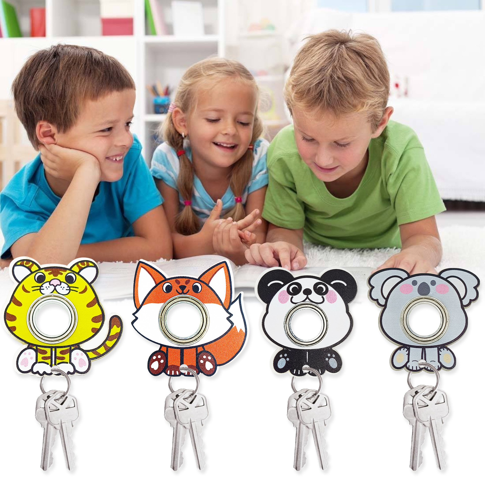 2 a generación de punta de dedo rotatoria de descompresión llavero llavero fidget spinner punta de dedo juguete de descompresión